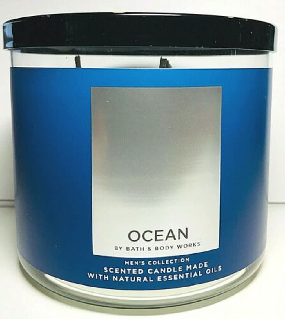 Ocean 3 Wick Candle 14.5 Ounce White Label Blue Packaging from 2021