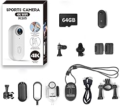 4K Mini Action Camera with 64GB, Wearable, 360° Clip