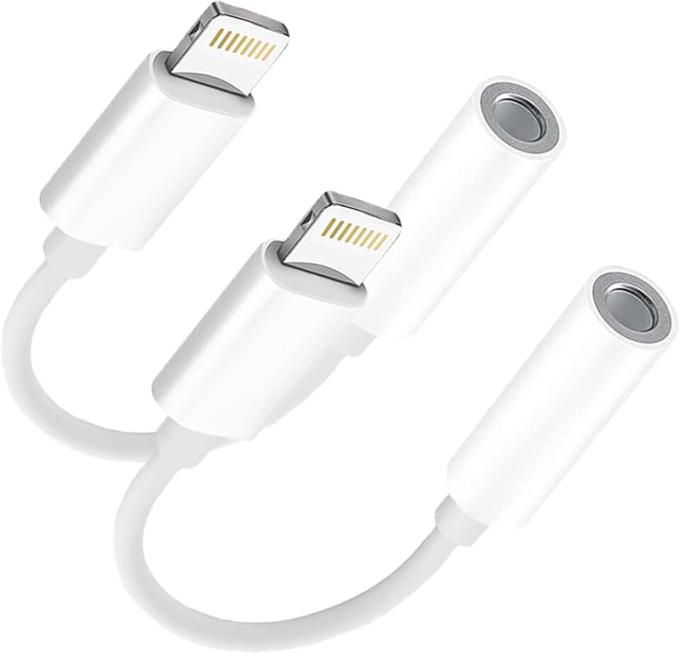 2 Pack Lightning to 3.5mm Headphone Adapters