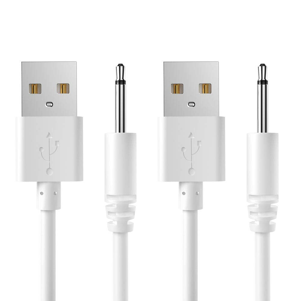 2.7Ft USB DC Charging Cable 2.5mm DC Charger Cord Fast Charging Replacement Cable - 2 Pack