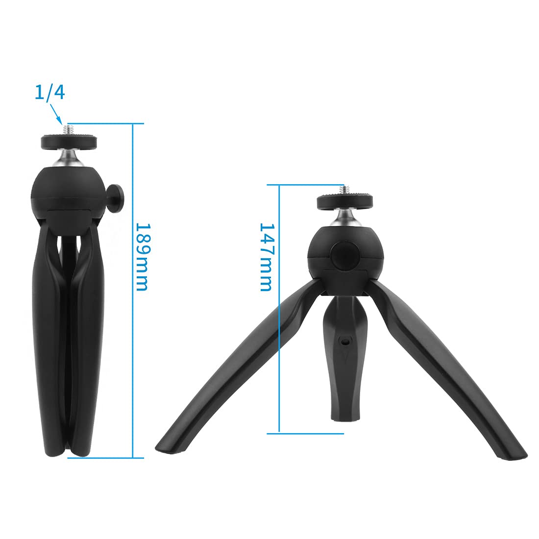 1/4 Screw Ball Head Smart Phone Holder Mini Tripod Mount Projector Bracket Selfie Stick for DSLR Camera (Blue)