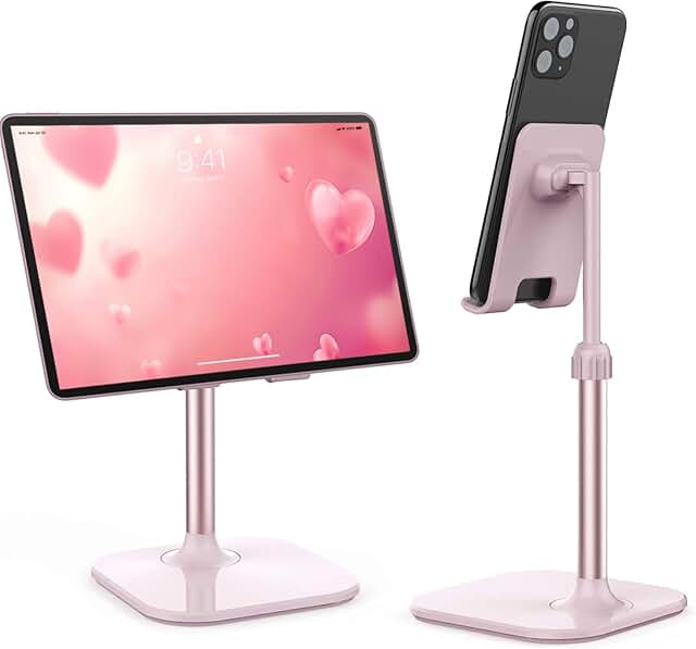 Pink Cell Phone Stand for Desk and Tablets