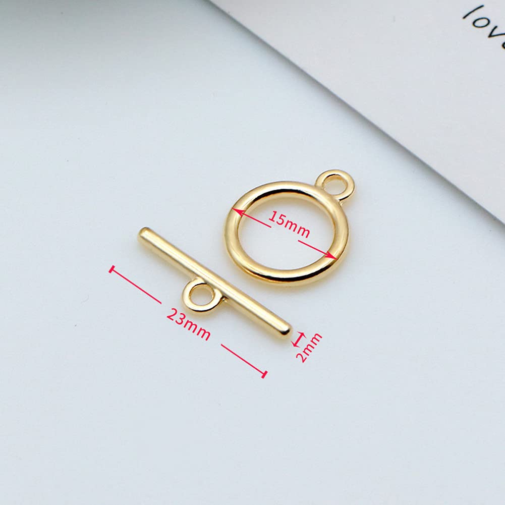 Set of 40 Toggle Clasps for Jewelry Making in Gold and Silver