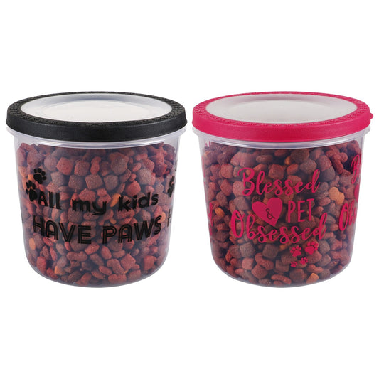 Kennel Club Round Pet Food Storage Containers, 6.375x6.75-in. (Pack of 12)