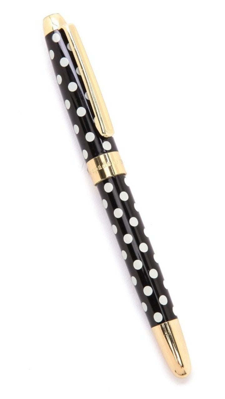 Black Ink Ballpoint Pen with Black Dots