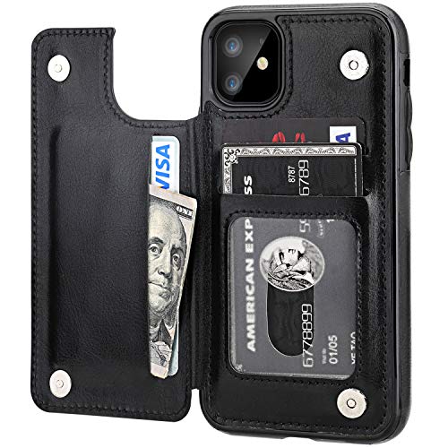 iPhone 11 PU Leather Wallet Case with Card Slots and Kickstand