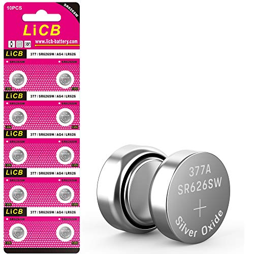 10 Pack SR626SW 377 Watch Battery,Long-Lasting & Leak-Proof,High Capacity Silver Oxide 1.55V Button Cell Batteries for Watch