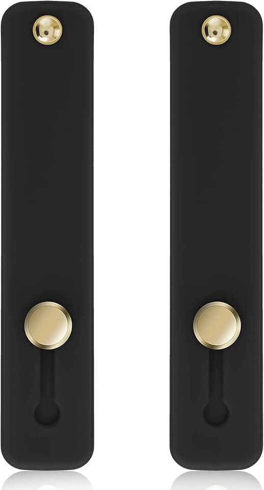 Two Silicone Phone Loop Finger Holders in Black