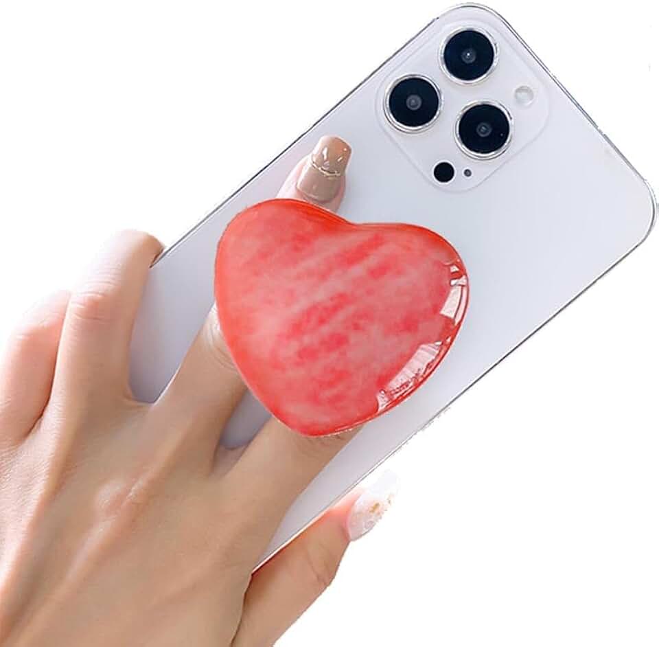 Heart-Shaped Phone Grip with Kickstand