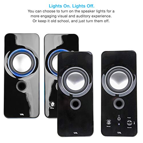 2.0 Color Changing Desktop Speaker System with Bluetooth Home Audio for Laptop, PC Computer, Tablet, and Smartphones (CA-SP29BT)