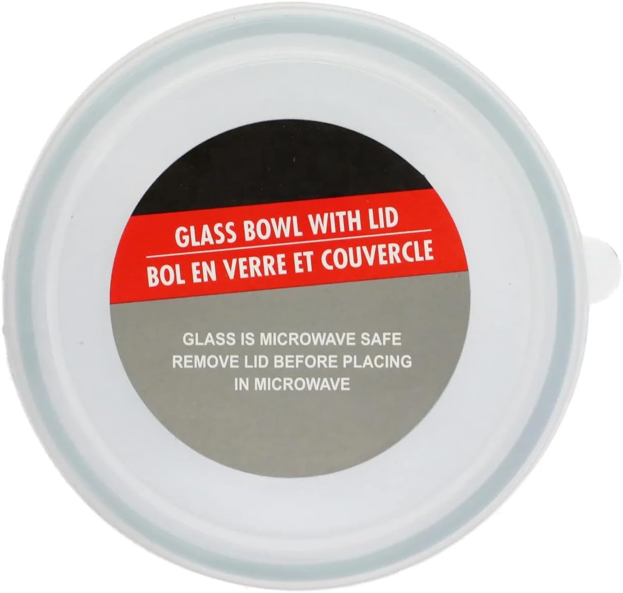MODAIO-2-Pieces Clear Glass Storage Bowls with Plastic Lids, 5 in.