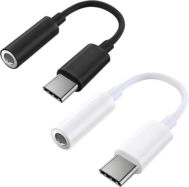 2 Pack USB C to 3.5mm Headphone Adapter with Microphone