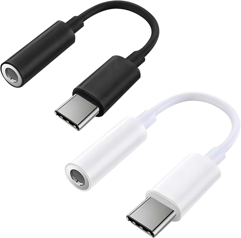 2 Pack USB C to 3.5mm Headphone Adapter with Microphone