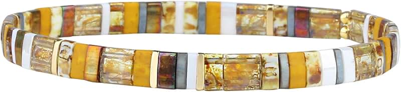 New Tila Bead Charm Stretch Bracelets for Women