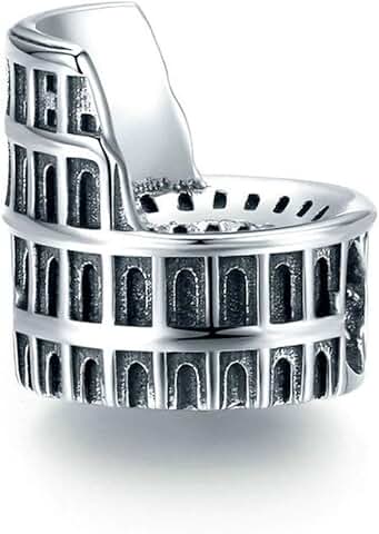 Sterling Silver Roman Colosseum & Taj Mahal Charm