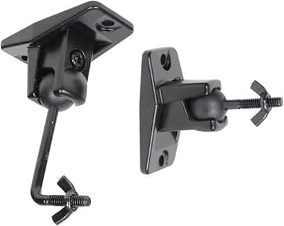 Pair of Black Wall and Ceiling Mounts for Speakers