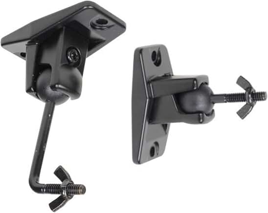 Pair of Black Wall and Ceiling Mounts for Speakers
