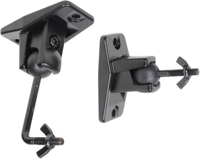 Pair of Black Wall and Ceiling Mounts for Speakers