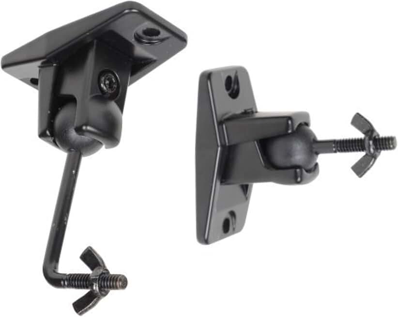 Pair of Black Wall and Ceiling Mounts for Speakers