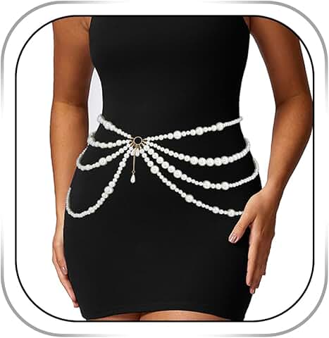 Layered Pearl Waist and Belly Body Chain for Women