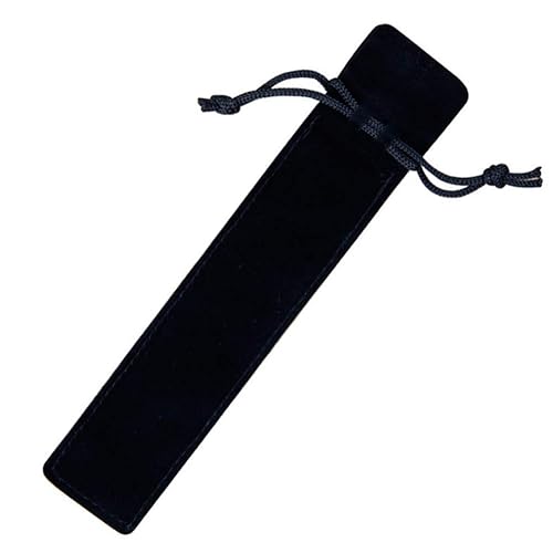 Set of 10 Black Velvet Drawstring Pencil Bags