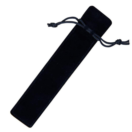 Set of 10 Black Velvet Drawstring Pencil Bags