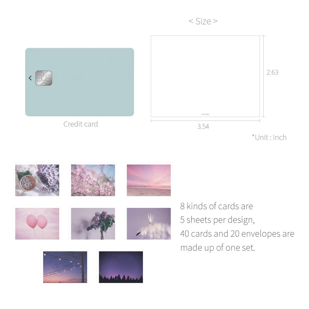 Violet Feeling Message Cards with Envelopes, 40 Pack