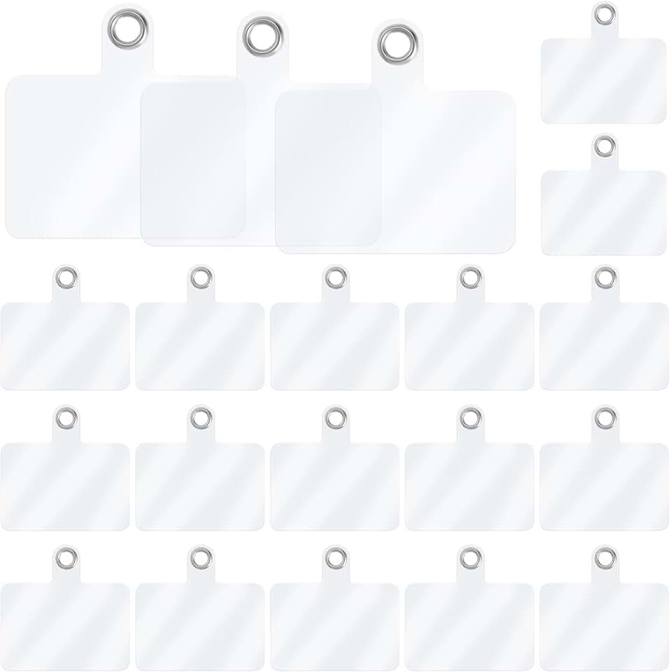 20 Pcs Transparent Phone Lanyard Tabs for Drop Protection