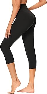 High Waist Capri Leggings for Women, Soft Slim Yoga Pants