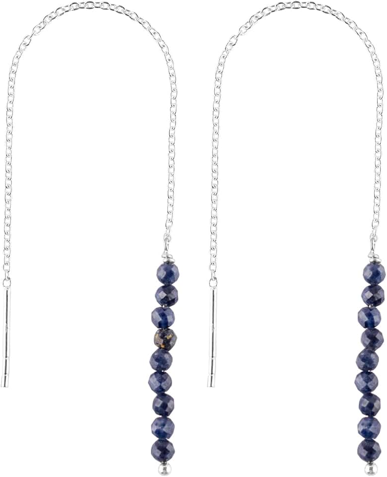 Handmade Gemstone Threader Earrings for Women