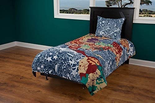 BT1434 Comforter, 86"X86", Blue/Red/Yellow
