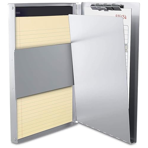 Legal Size Aluminum Clipboard with Storage and Clip