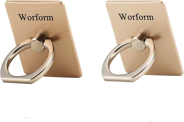 Square Phone Ring Holders, 2 Pack, 360° Rotation