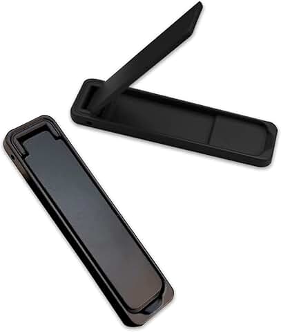 Two Black Folding Metal Phone Stands for Desk