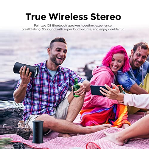 Bluetooth Speaker,O2 Pro Portable Wireless Speaker 2022 Upgraded Version with 10W Stereo Sound,Outdoor Speaker IPX7 Waterproof,66-Foot Bluetooth Range,Wireless Stereo Pairing,12H Playtime