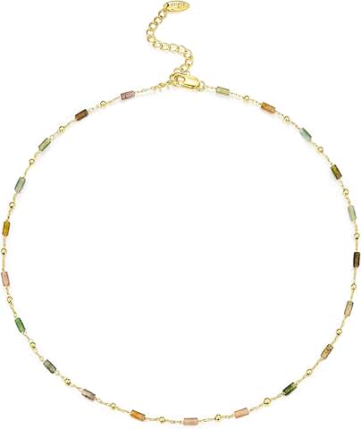 Colorful Gemstone Beaded Adjustable Statement Necklace