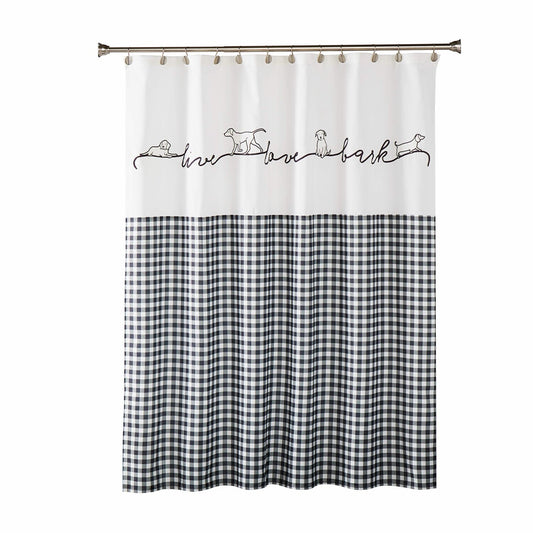 Farmhouse Dogs Shower Curtain 72" x 72" White