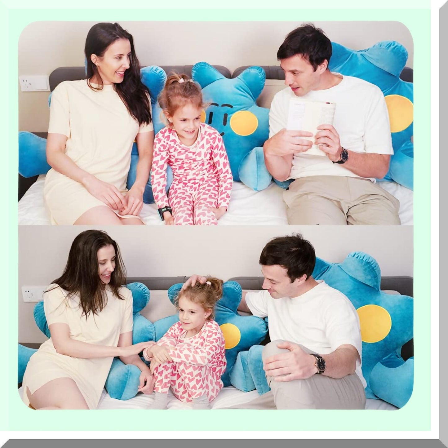 Starfish Comfort Rest Pillow - Memory Foam Back Support for Sitting in Bed with Arms, Reading Cushion for Relaxing and Lounging, Ergonomic Design