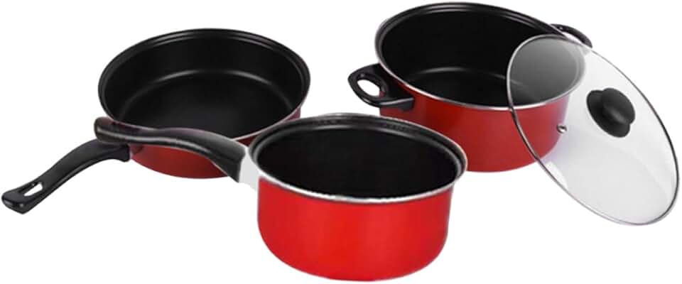 3-Piece Nonstick Cookware Set with Milk Pan and Frying Pans