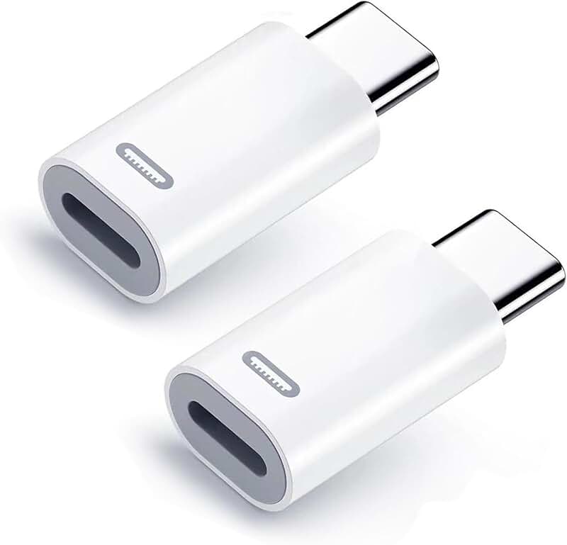 Two-Pack Lightning to USB-C Adapters for Fast Charging