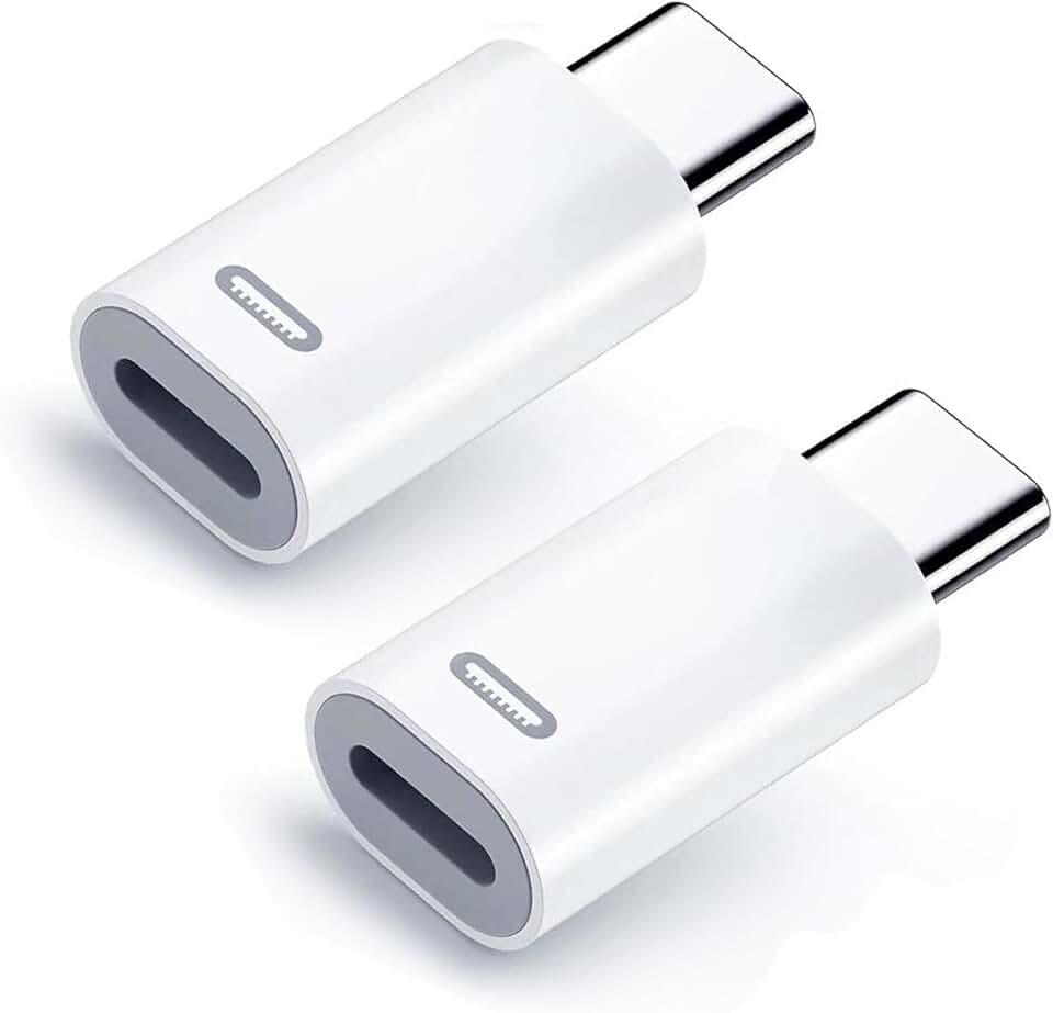 Two-Pack Lightning to USB-C Adapters for Fast Charging