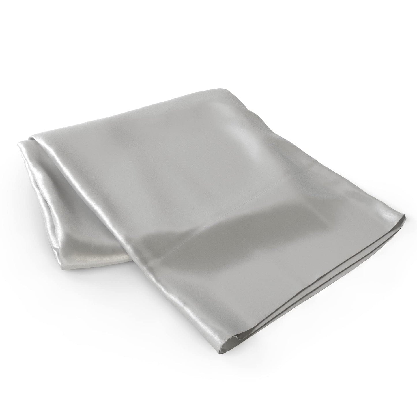 Mu erry 100% Pure Queen Silk Flat Sheet Deluxe 22 Momme 6A Mu erry Silk Bed Sheets  Breathable, Ultra-Soft, Oeko-TEX  Silver