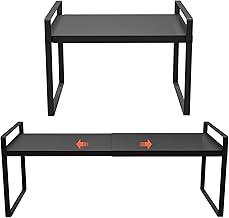 Two 11-inch Expandable Shelf Sets for Kitchen Storage