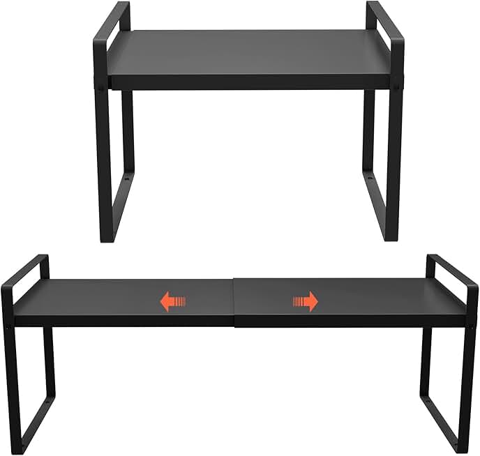 Two 11-inch Expandable Shelf Sets for Kitchen Storage