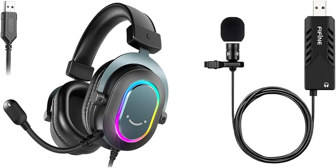 Gaming headset with surround sound and RGB lighting
