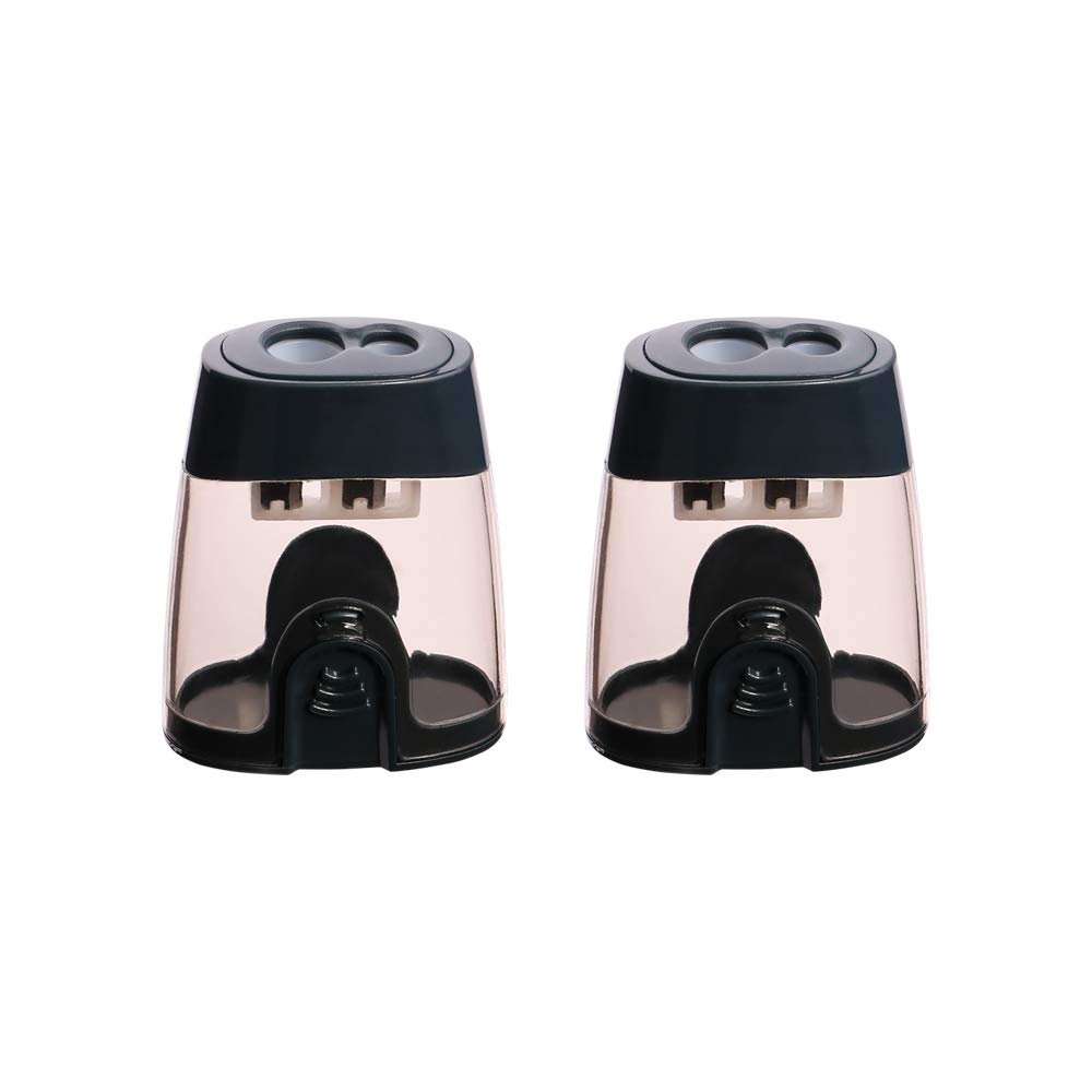 Manual Pencil Sharpener with Two Holes, Pack of 2