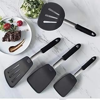 Heat-Resistant Flexible Silicone Spatula Set, 4 Pieces