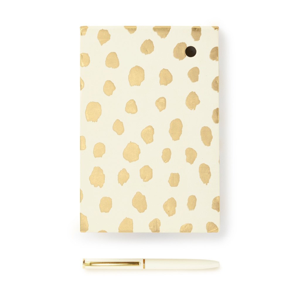 Loose note holder with pen and flamingo dot design