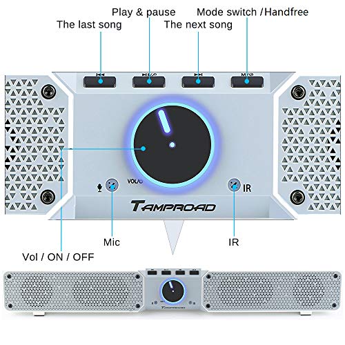 Bluetooth Speaker, 20W Speakers Bluetooth Wireless with Double Bass, Loud Surround Sound Small Party Speaker, Built in Mic, AUX, TF Card, USB, Portable for Home Yoga Camping (White)