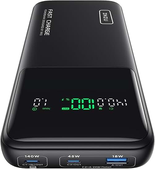 High Capacity 140W Portable Power Bank with Digital Display